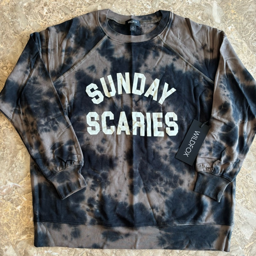Wildfox “Sunday Scaries” Tie-Dye Sweatshirt | Cozy Graphic Crewneck